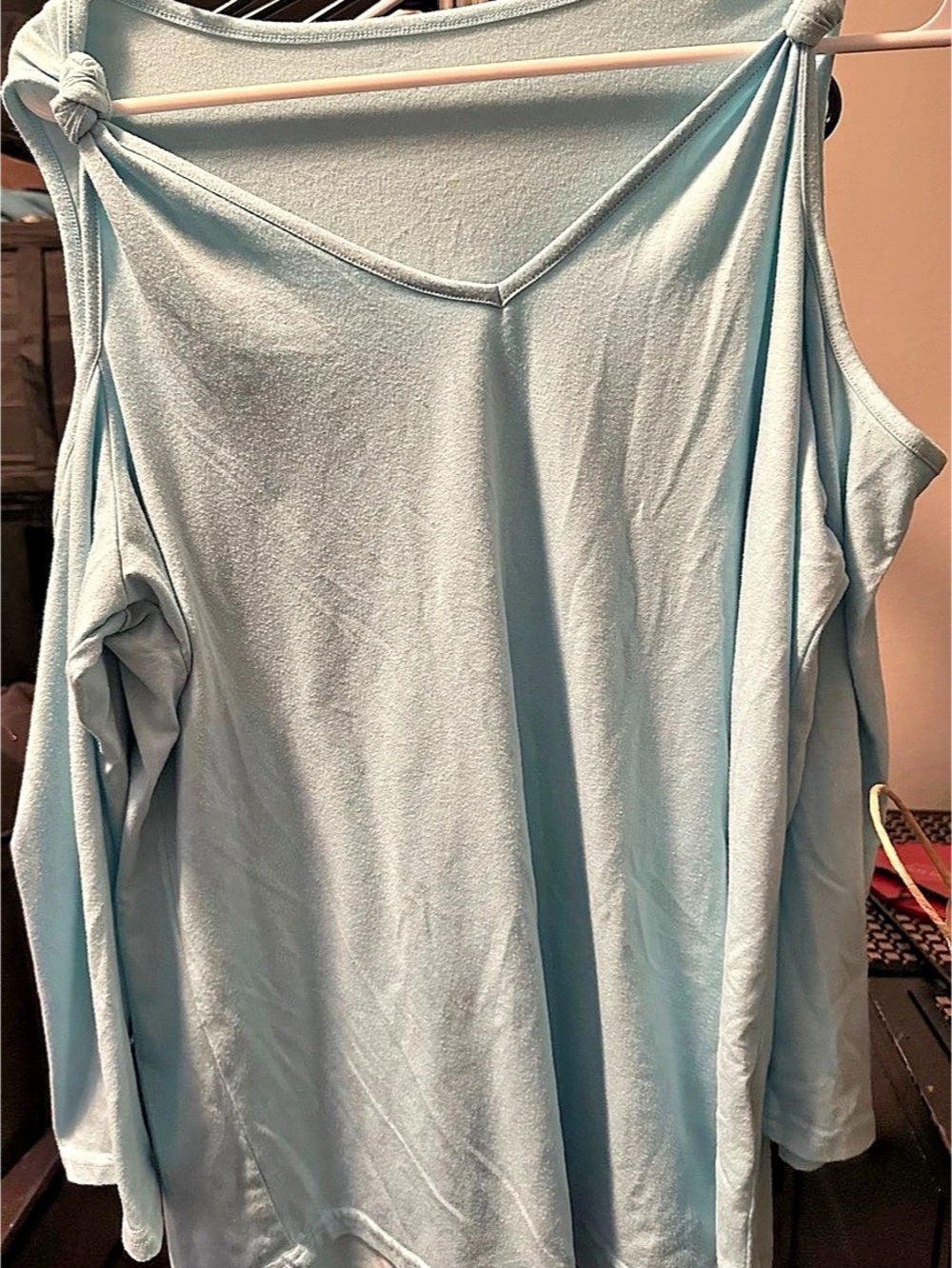 Draped Neck Tunic in Blue Like New